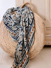 GRAND FOULARD DELHI BLEUET